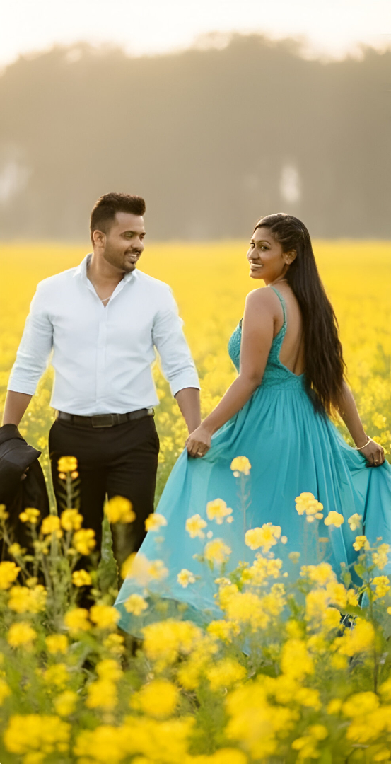 AI generated pre-wedding couple in Kerala backwaters