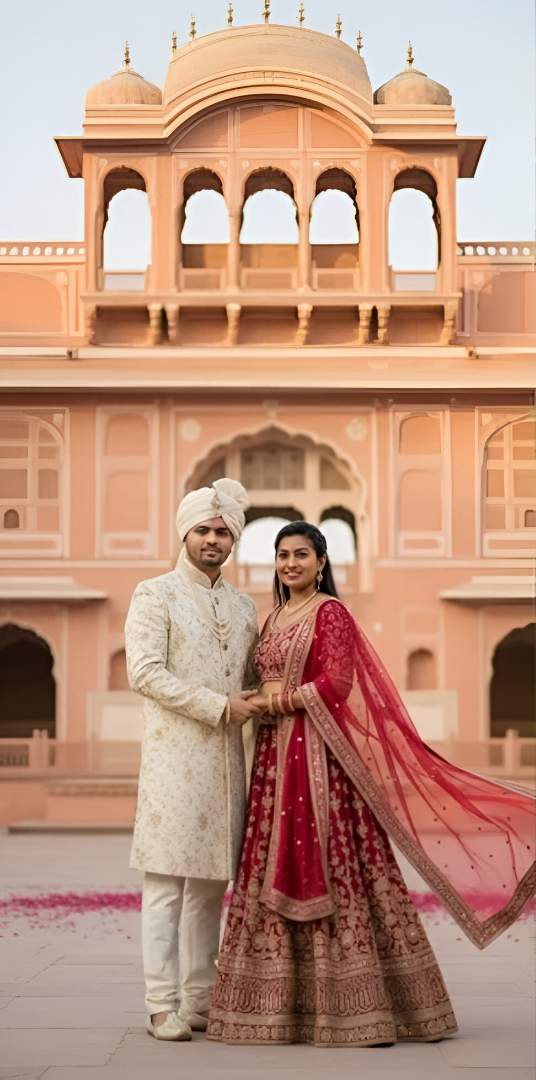 AI generated pre-wedding couple in Goa beach